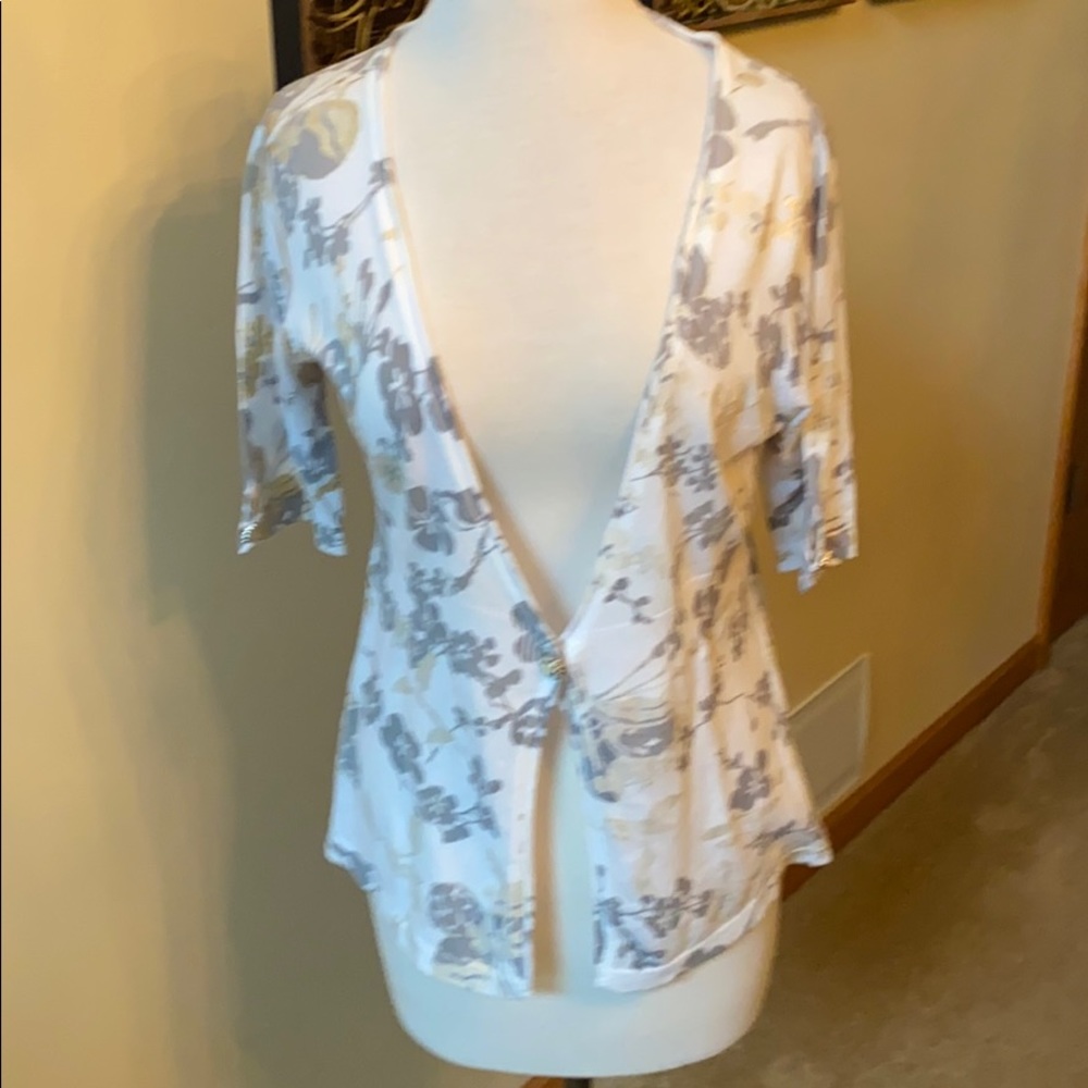 Charlotte Tarantola short sleeve 1 button cardigan